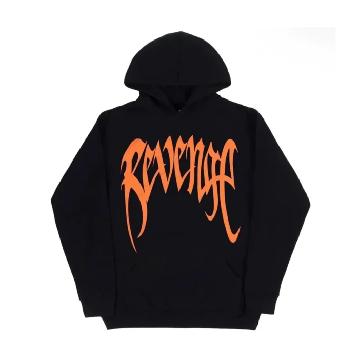 Step up your street style game with the Revenge Orange Arch Logo Hoodie.